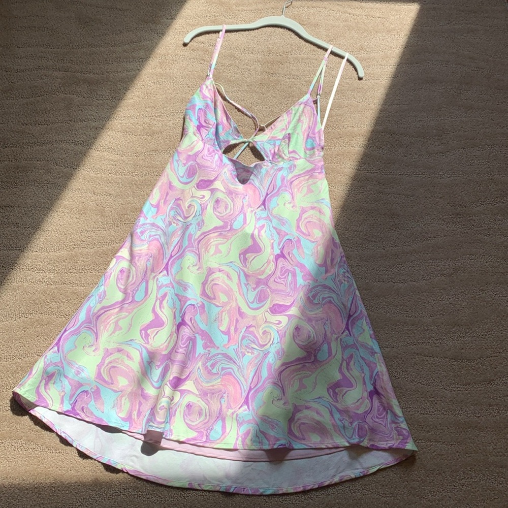 Zara Marble Print Cut Out Mini Dress - Picture 12 of 17